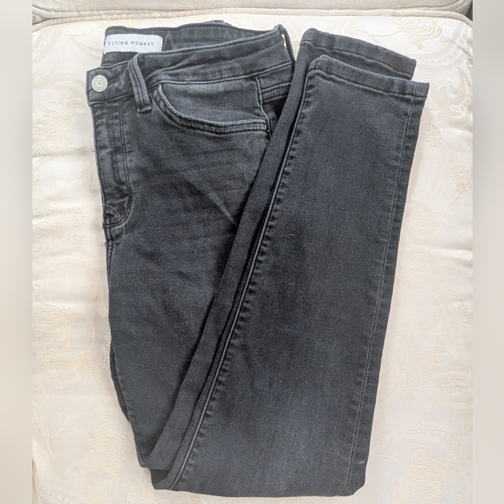 Flying Monkey Dark Gray/Light Black Skinny Jeans, Size 29